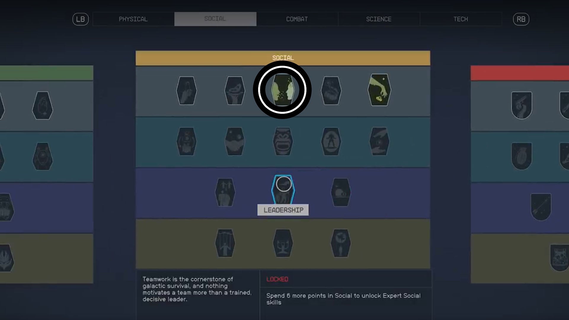 starfield social skills menu persuasion circled