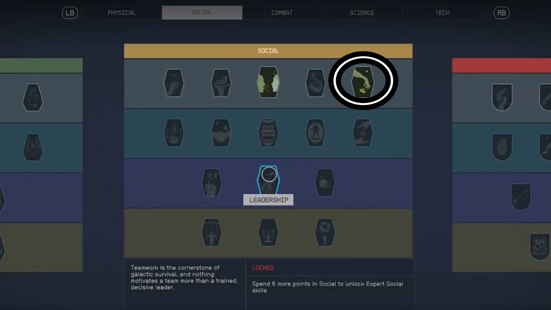 starfield social skills menu theft circled