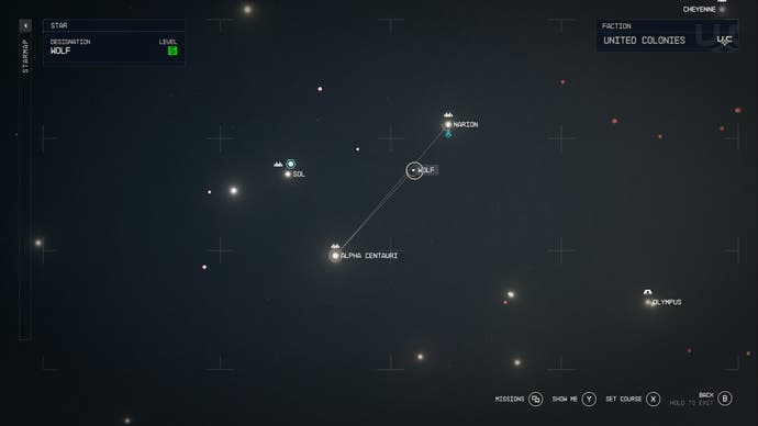 starfield star map alpha centauri narion and wolf system in the middle