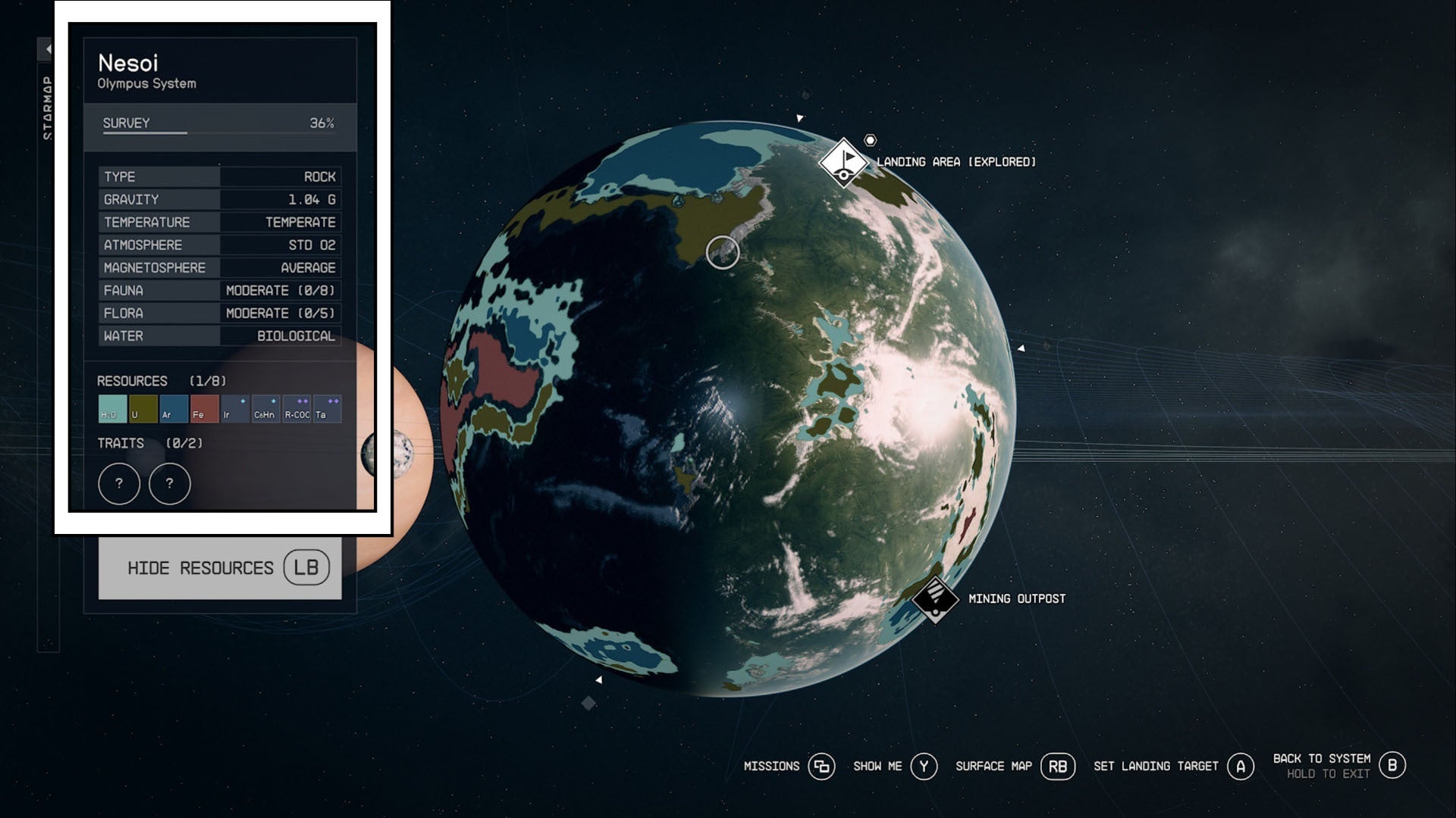 starfield star map planet resource data