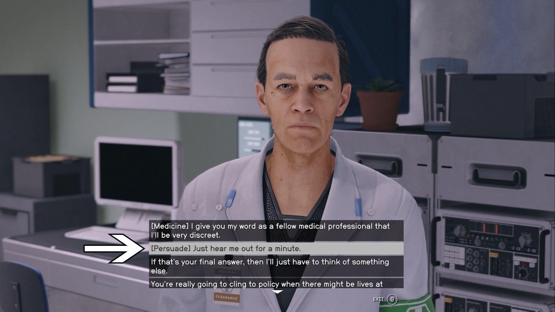 starfield surgical strike dr cassidy persuade option