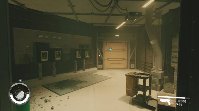 A player standing in front of the door puzzle in The Well in Starfield