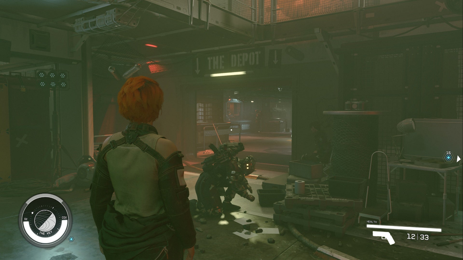 starfield the key cargo hold player facing the depot entrance