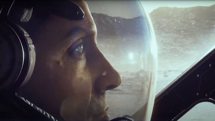 A promotional image of a character in Starfield.