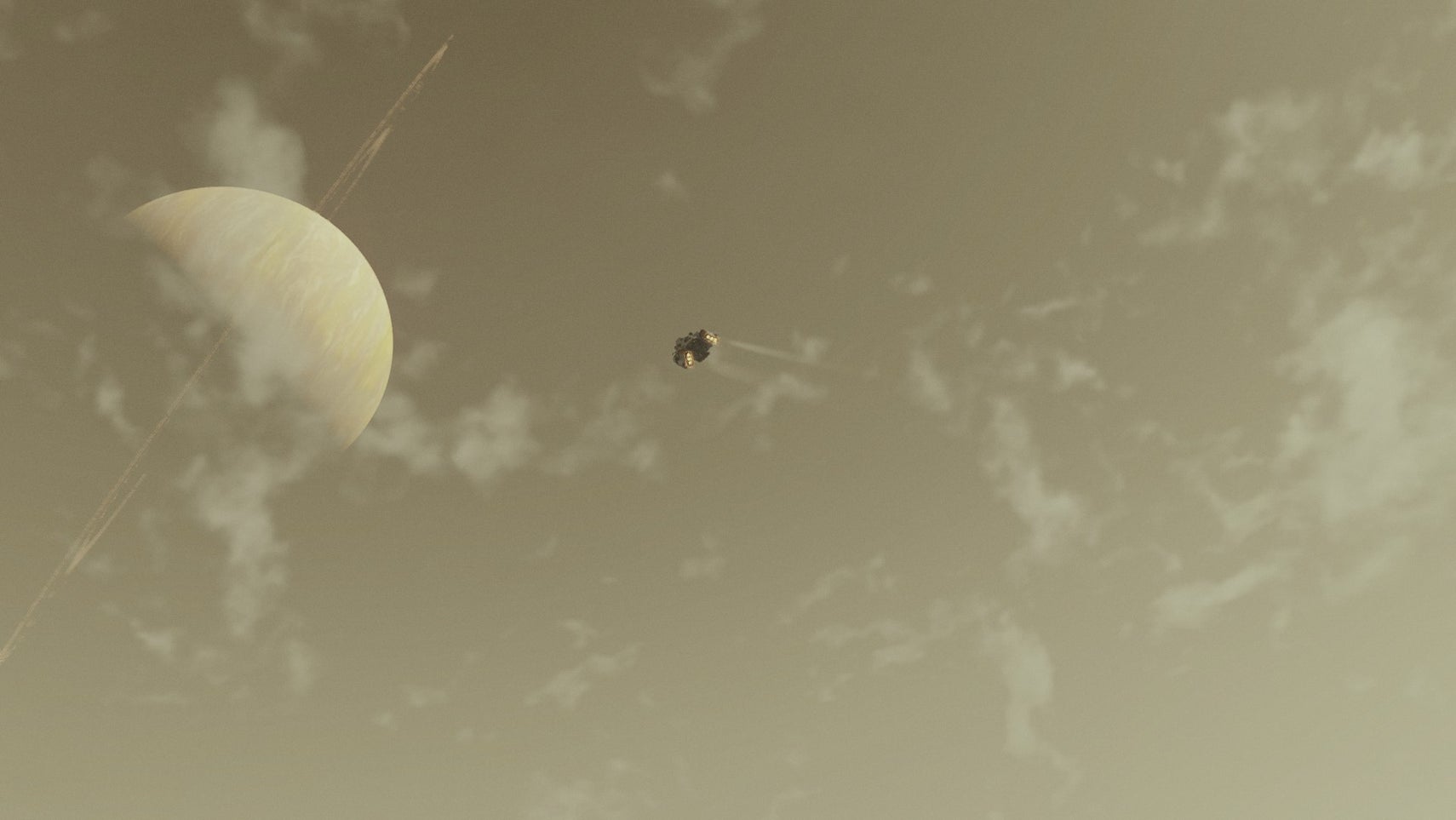 A ship taking off into the clouds in Starfield. - 1