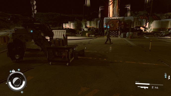 Blue locator dots symbolize where each power cell can be found on Vectera in Starfield.