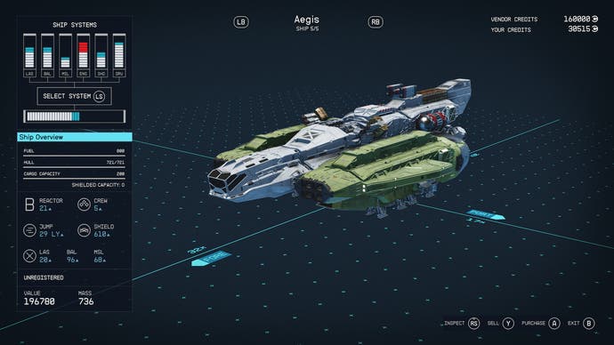 In Starfield, the best Class B ship is the Aegis.
