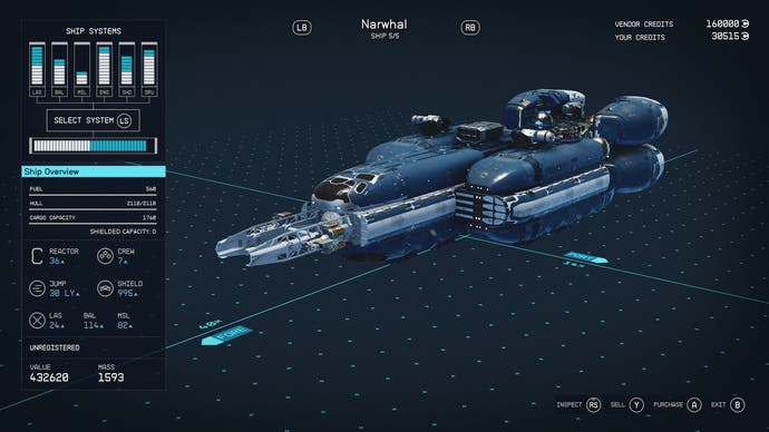 In Starfield, Narwhal is the best all-rounder Class C ship.