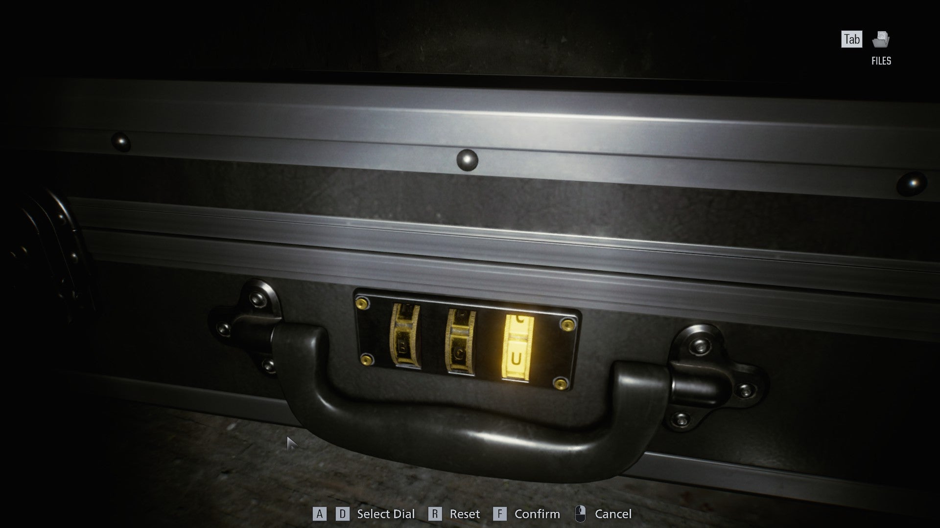 Trying to crack the code on the STARS office briefcase in Resident Evil Requiem.