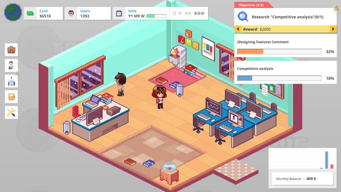 An office scene from Startup Panic