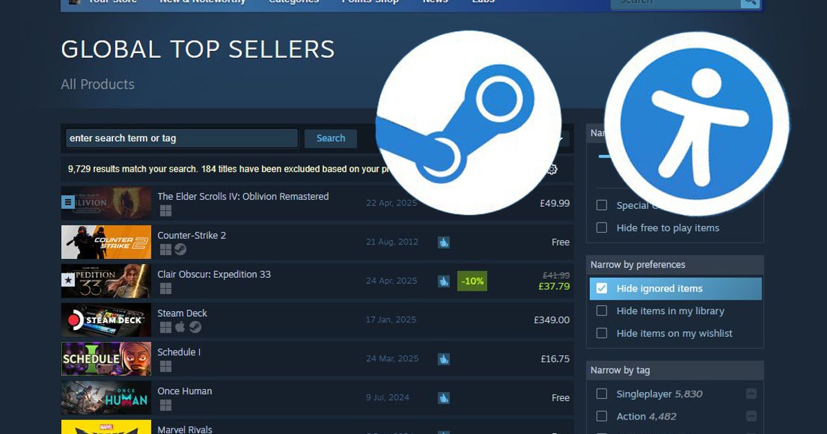 Steam很快就會讓您通過可訪問性功能過濾遊戲