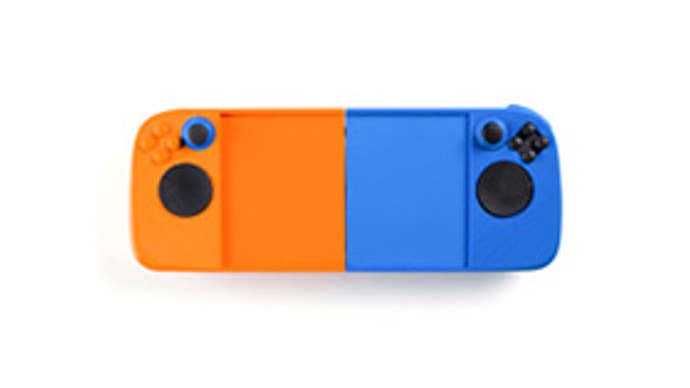 A Steam Deck prototype on a white background.