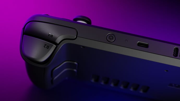 A close up of the Steam Deck’s shoulder buttons, from an official render.