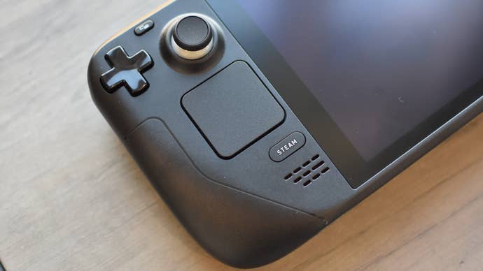 A close up of the Steam Deck’s left trackpad.