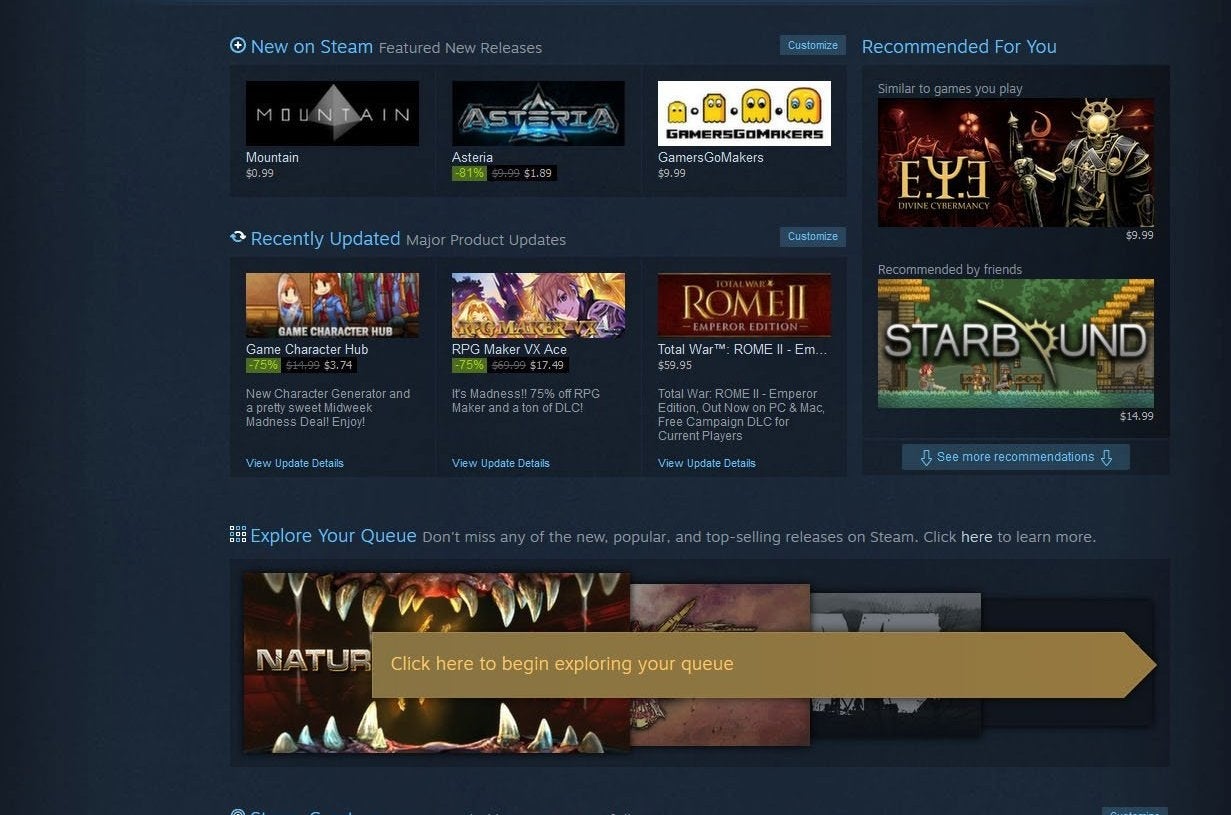 Steam Discovery update personalises video game shopping | Eurogamer.net