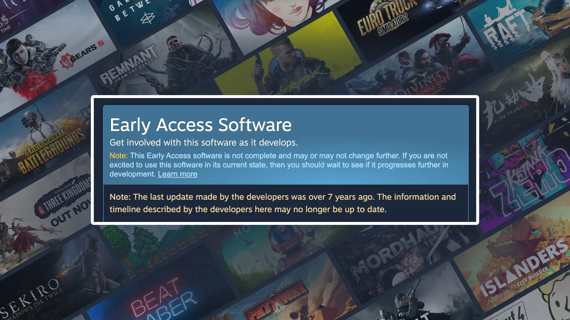 Alerta Steam Early Access