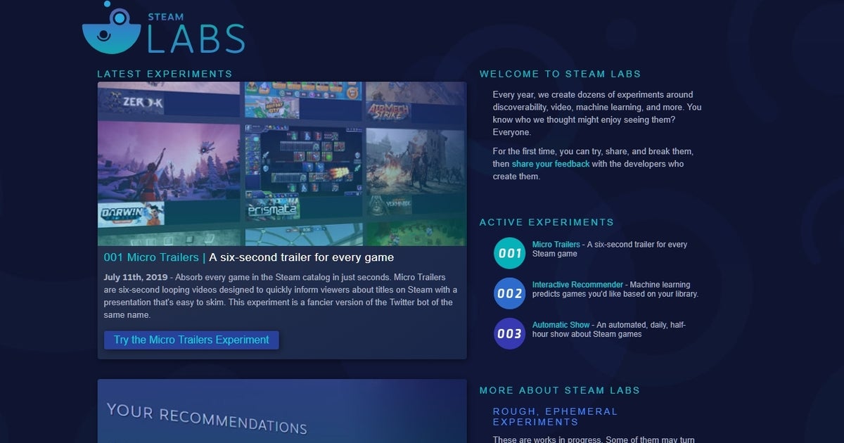 Steam Lab Sign Blue Steam Labs is Valve's public showcase of new Steam features | Rock ...