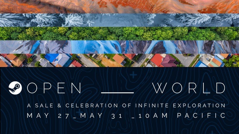 The cover art for Steam’s open world sale, underway now.