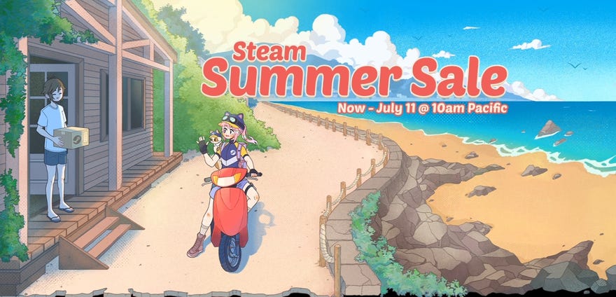 The key art for the Steam summer sale 2024.