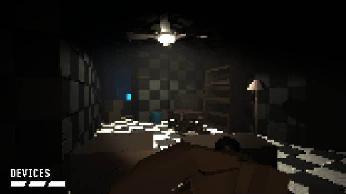 A spinning ceiling fan with a light in It Steals