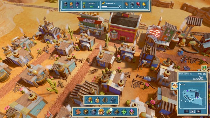 A close-up screenshot of a residential area in SteamWorld Build