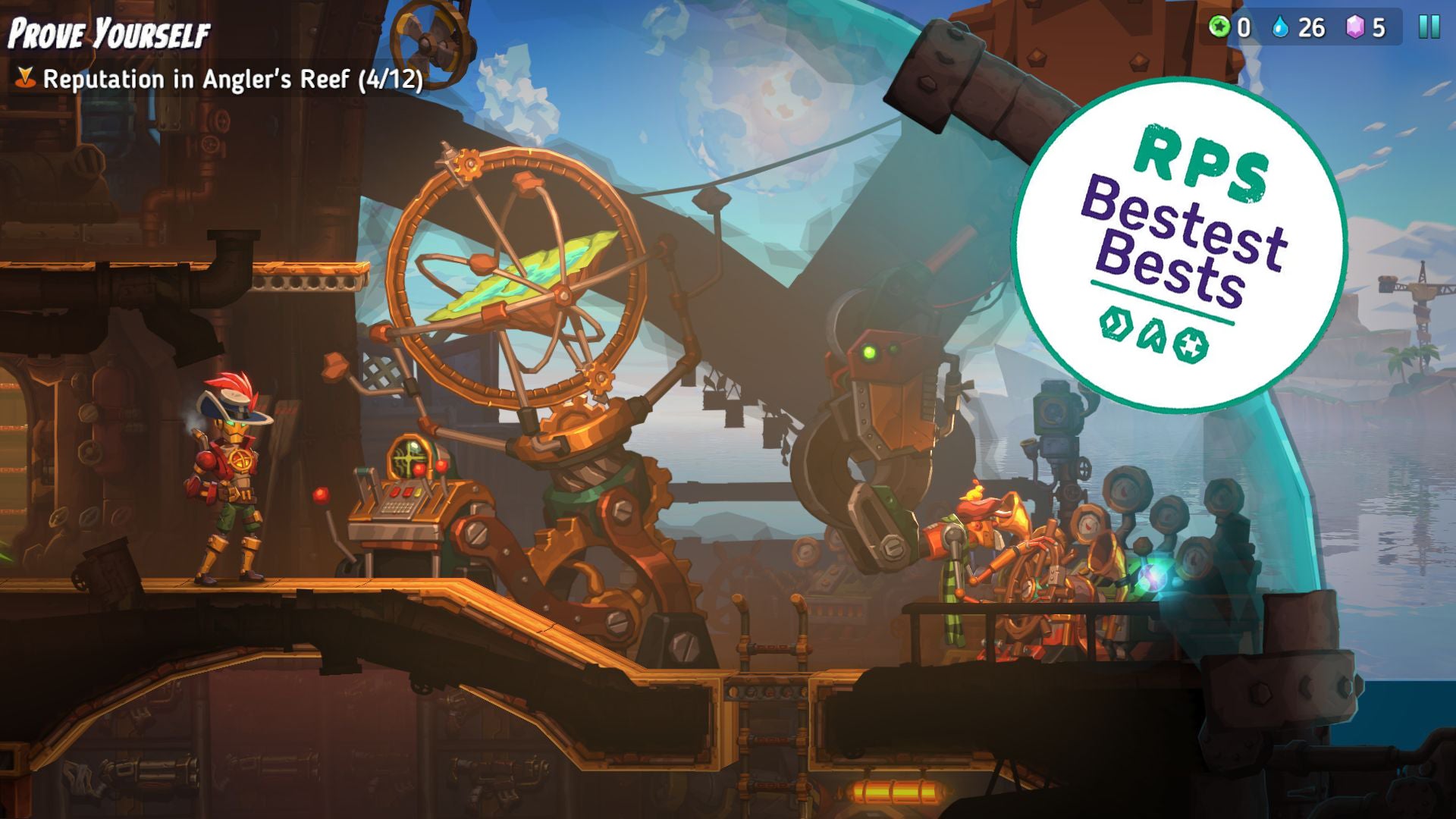 Captain Leeway considers the view from the bridge of his submarine. A sticker with RPS Bestest Best has been awarded to the game. - 1