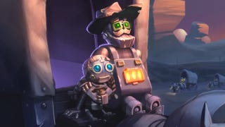 Two robots sitting together in SteamWorld Build