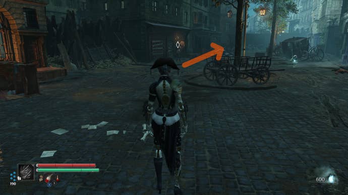 Aegis in Steelrising walks down a large street.