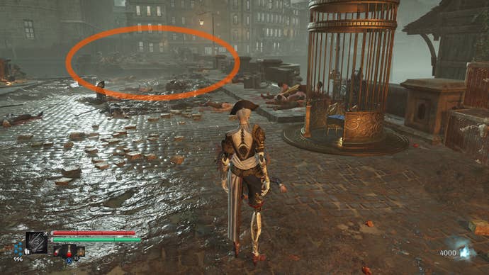 Aegis in Steelrising stands before a Vestal on the edge of a broken bridge on the Seine.