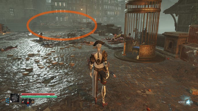 Aegis in Steelrising stands before a Vestal on the edge of a broken bridge on the Seine.