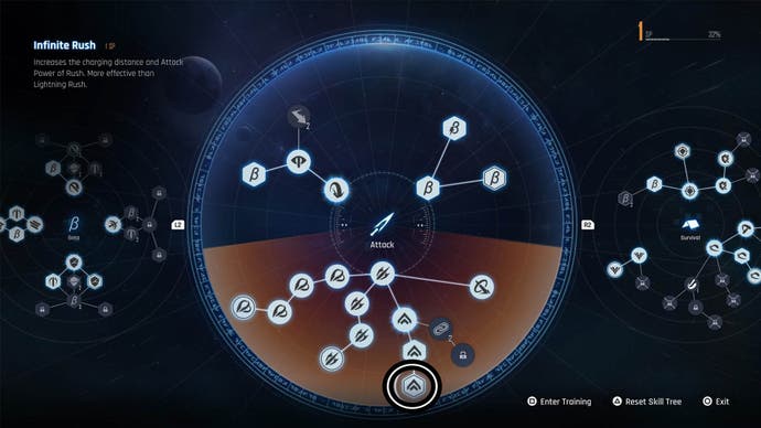 stellar blade attack skill tree infinite rush skill circled