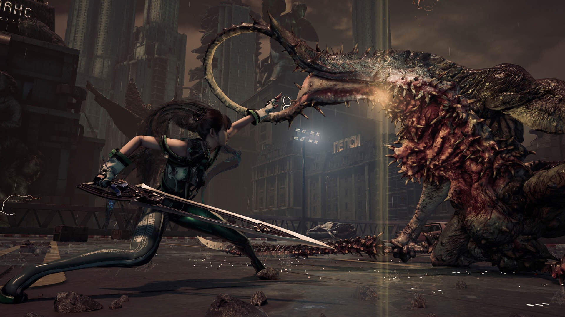 stellar blade eve battling abaddon press image