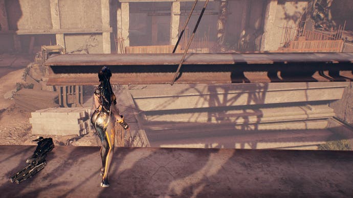 stellar blade eve on eidos 7 crane puzzle bridge beams