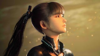 Stellar Blade's android heroine Eve stares into the distance