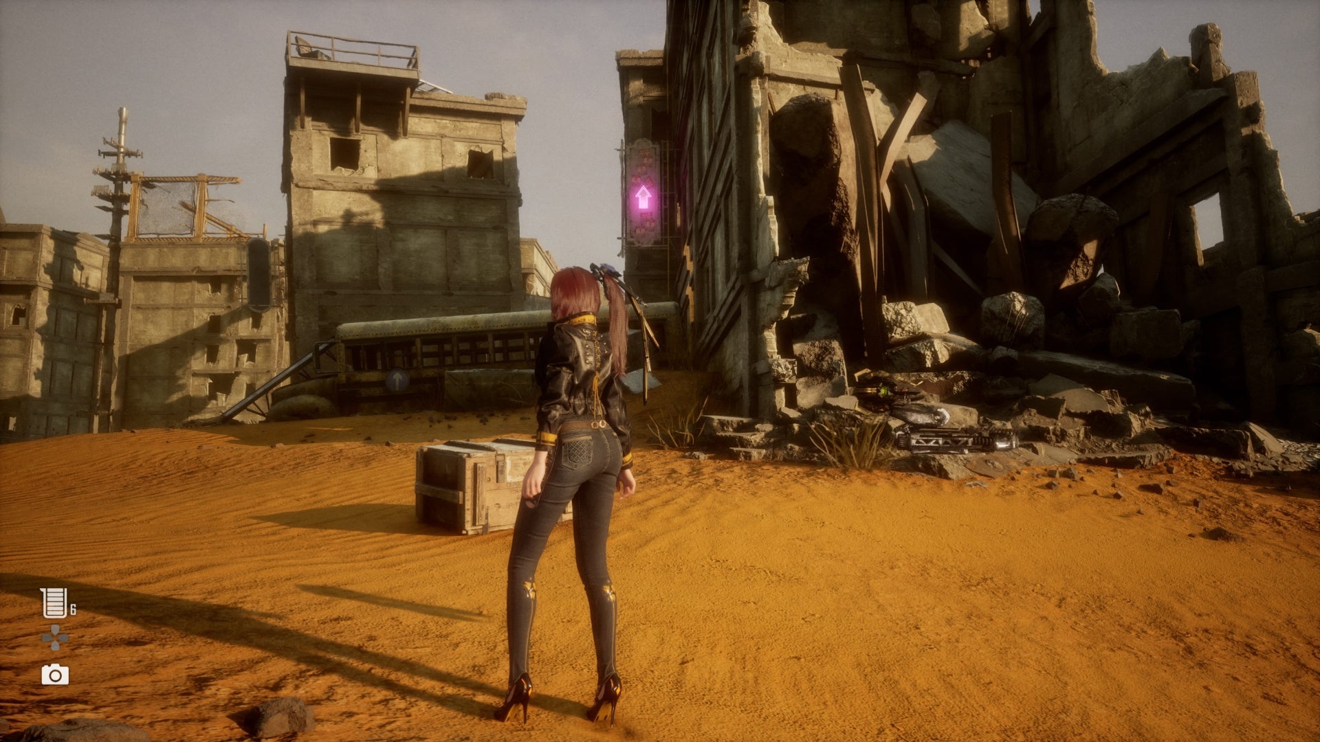 stellar blade great desert bus crashed into building path to rooftop start