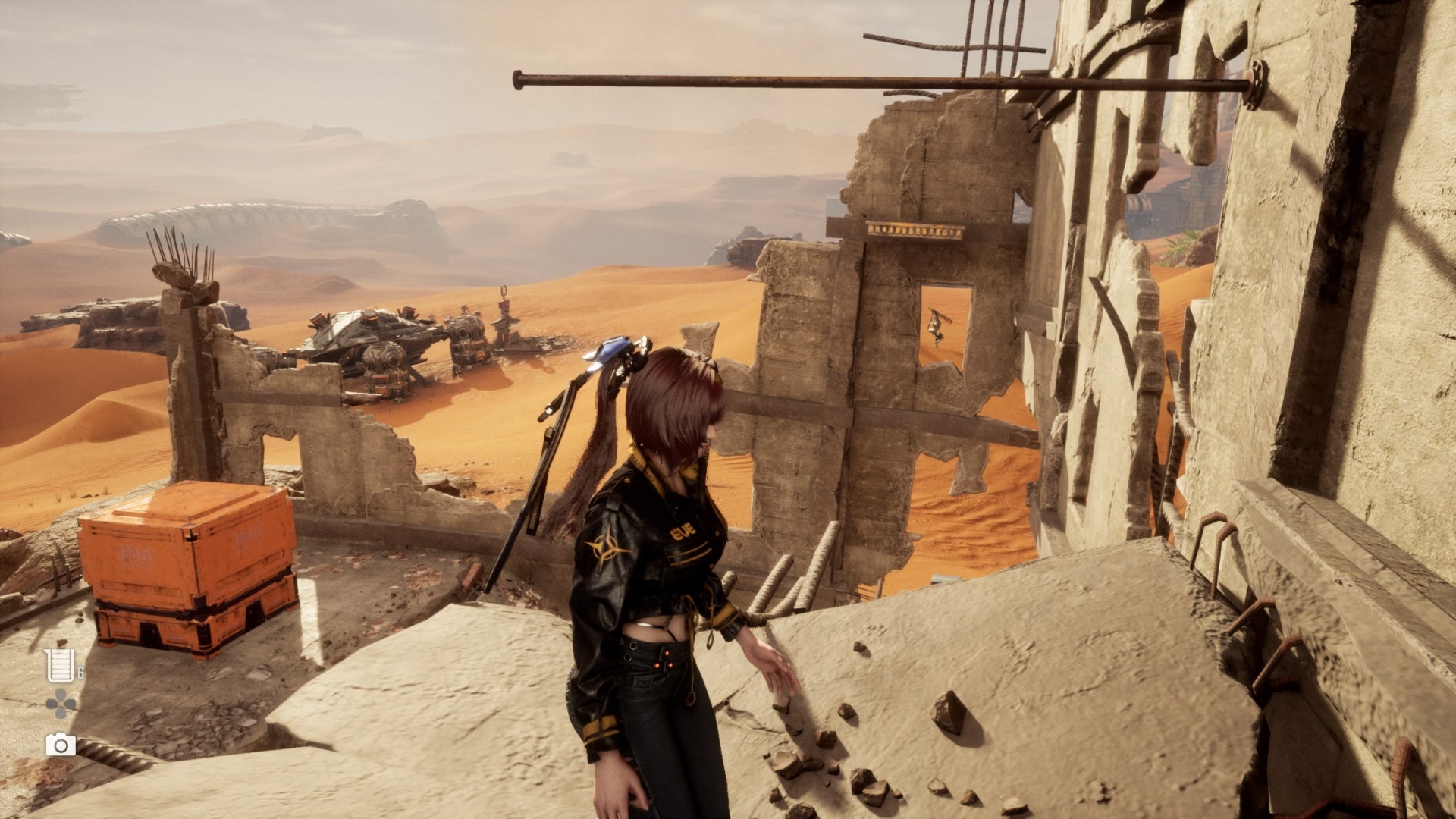 stellar blade great desert crumbling building climbing path to stellar tear