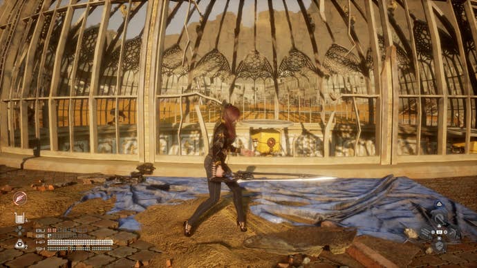 stellar blade great desert robot by gap in big dome