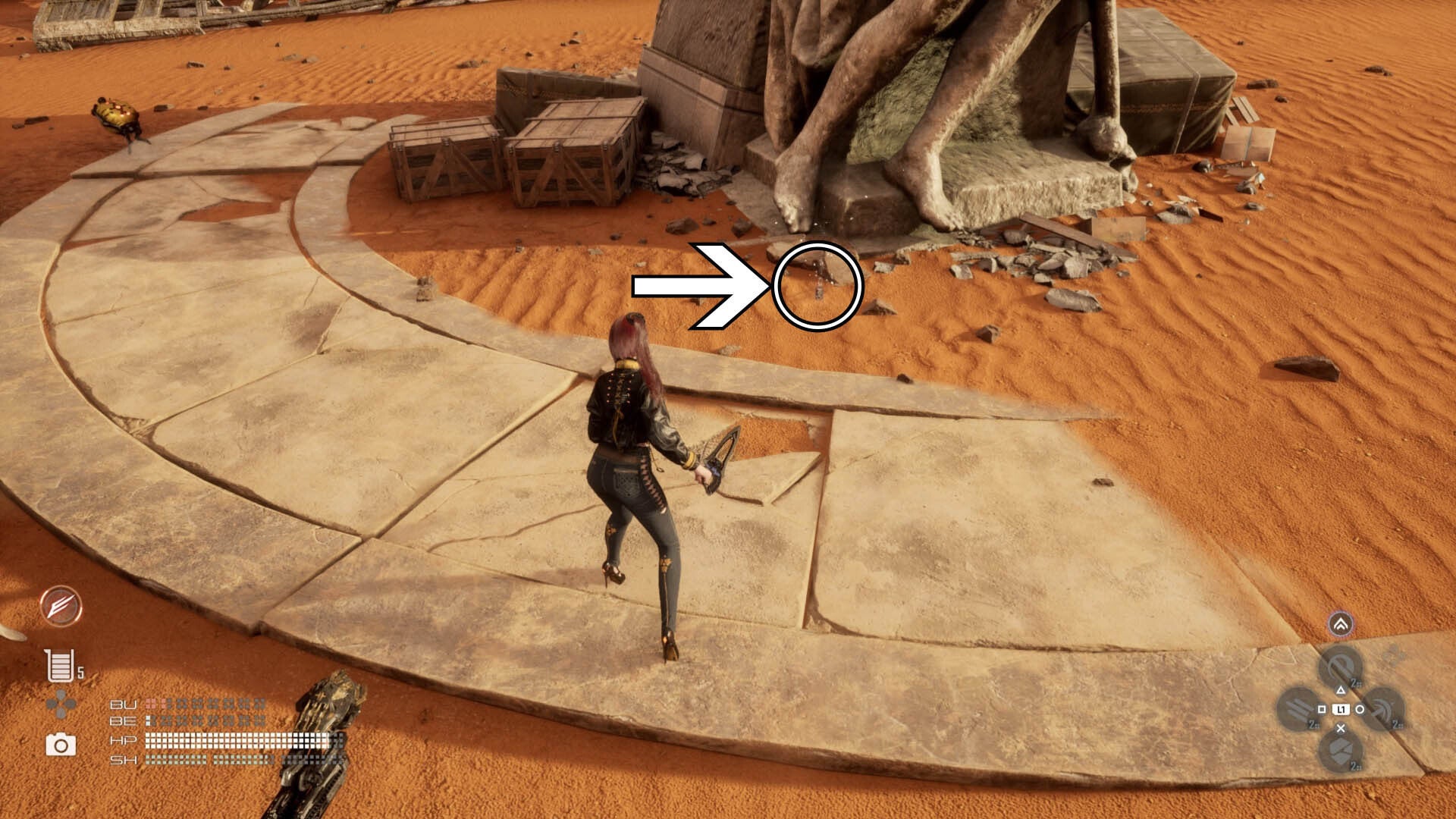 stellar blade great desert stellar tear location beneath big statue