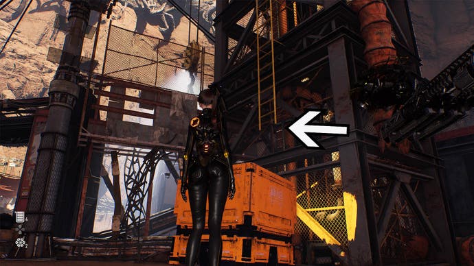 stellar blade ladder to clunker machine in wasteland scrapyard location