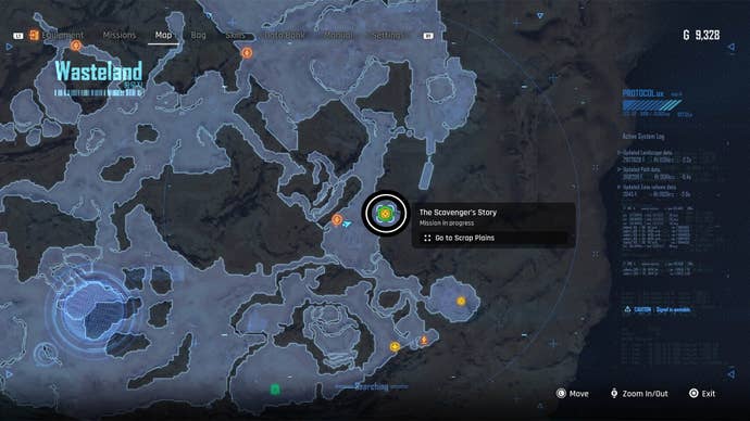 stellar blade scavenger’s story map location in wasteland