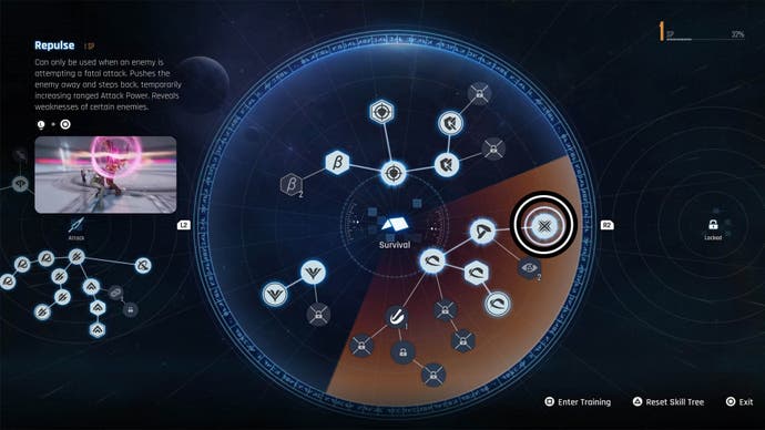 stellar blade survival skill tree repulse skill circled