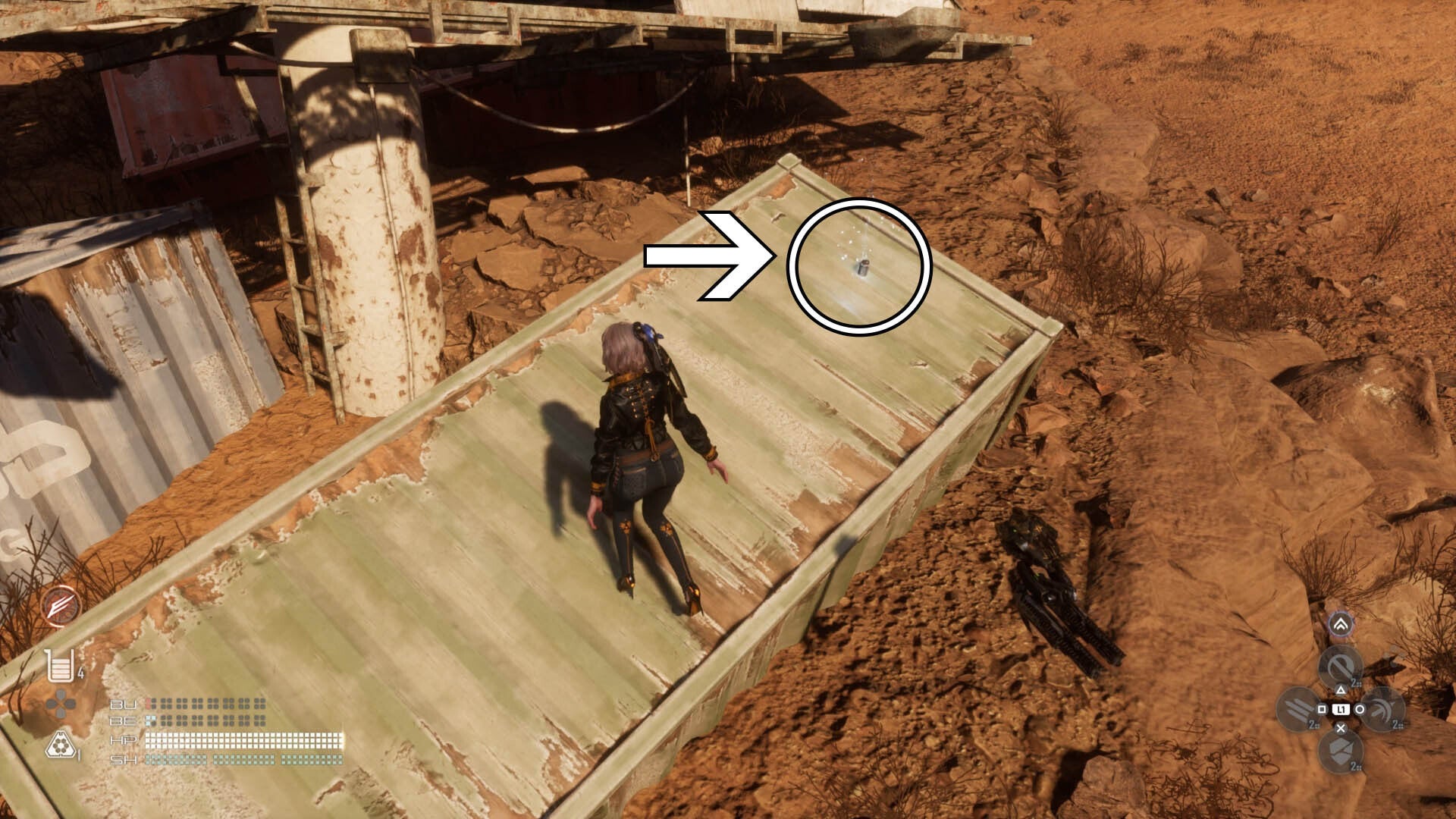 stellar blade wasteland dg sign stellar tear location on green container