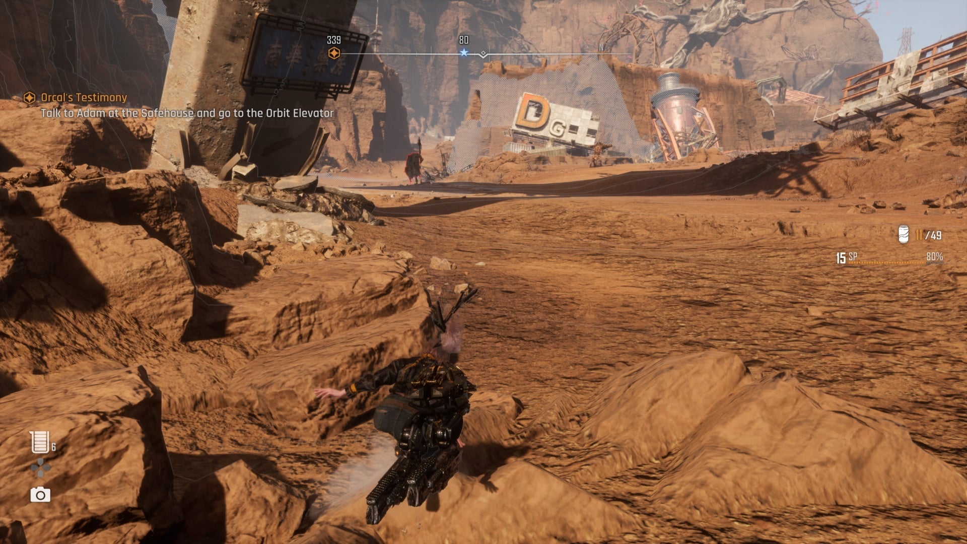 stellar blade wasteland dg sign view from supply camp