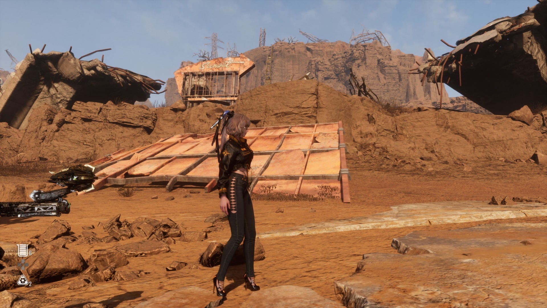 stellar blade wasteland fallen sign near legion bus stop