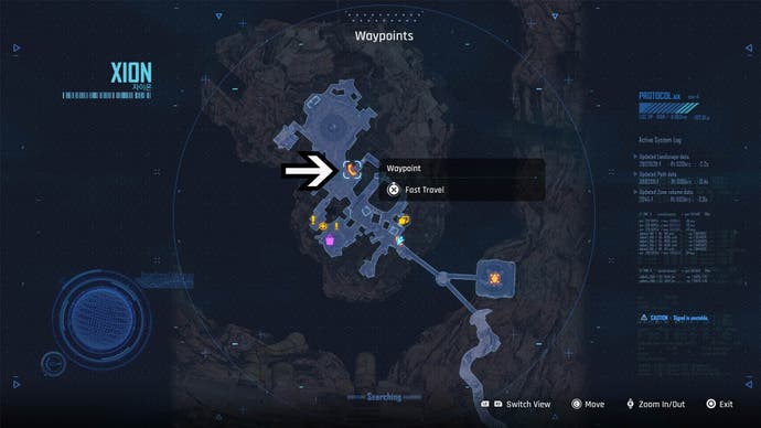 stellar blade xion fast travel waypoint on map