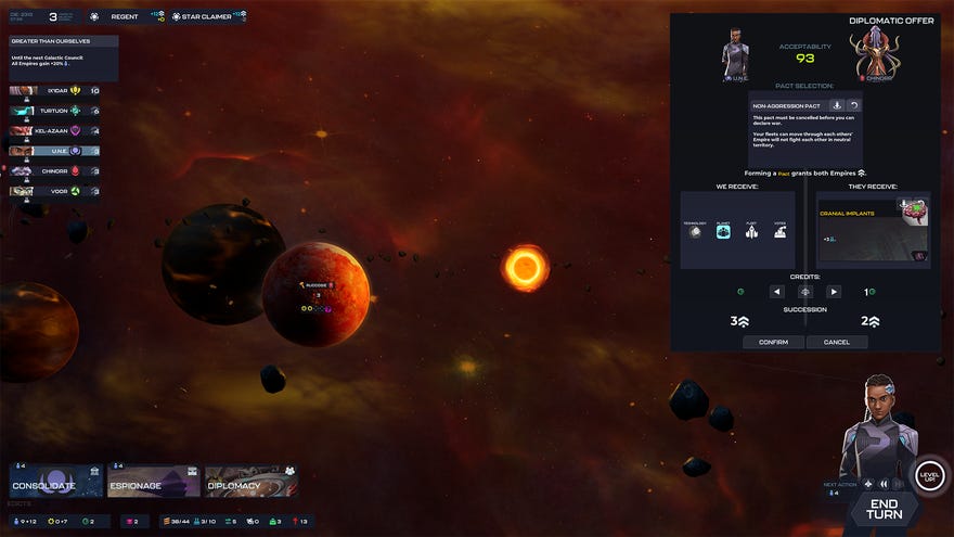 Plotting to take over the galaxy in a Stellaris Nexus screenshot.