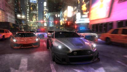 An Aston Martin and a Lamborghini feeling the New York City constabulary successful The Crew.