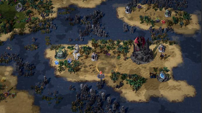 A desert map in strategy game Stormbinders.