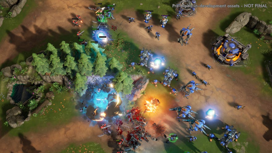 Real-time strategy action in a Stormgate screenshot.