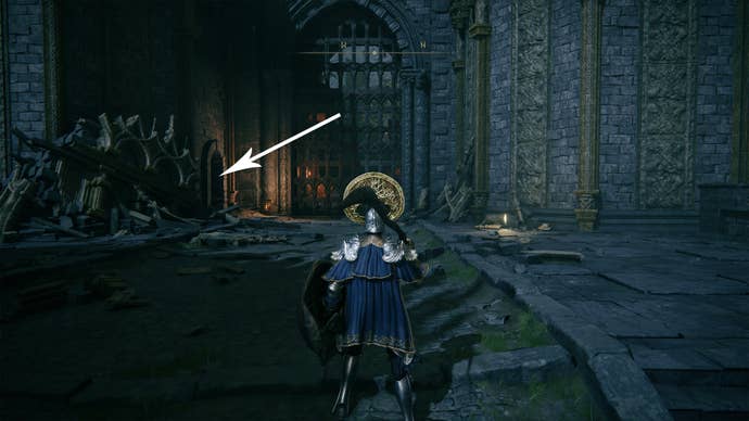 The entrance to Stormveil Castle in Elden Ring.